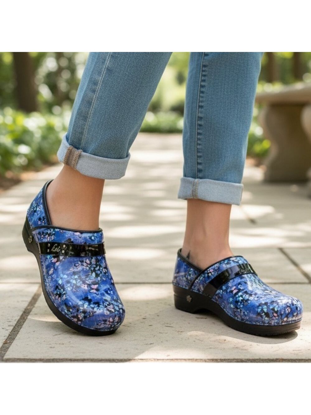 Koi Women's Blue Butterfly Clogs - Picture 3 of 15